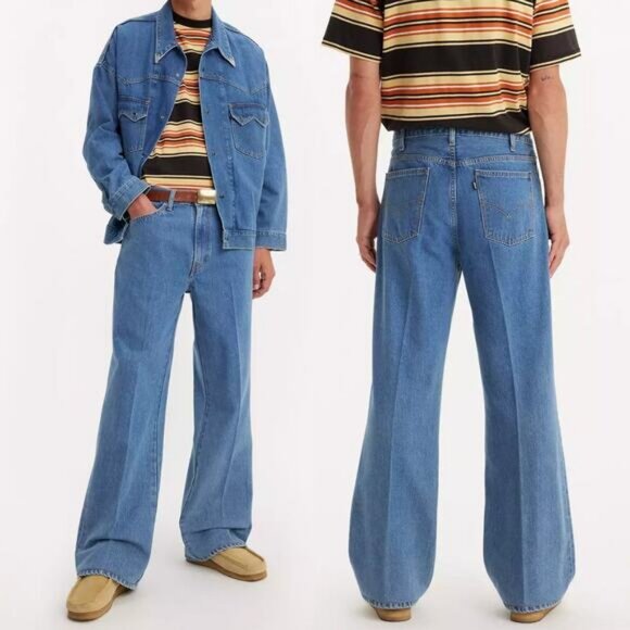 NWT LEVI'S Premium Sta-prest Flare Wide Leg Men's Jeans Size 32 x 32 - Picture 1 of 9